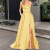 Vestido de Dama de Honor Color Sólido Estilo Europeo y Americano Vestido Largo Adelgazante Hombros Descubiertos Mejor Amiga Moda Amazon Vestido de Fiesta para Dama de Honor
