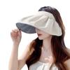 Chapéu Viseira de Verão, Chapéu de Borracha Preto com Proteção Solar, Chapéu de Sol com Proteção UV Casca para Mulheres, Dropshipping TikTok, Estilo Coreano de Aba Larga