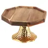 Novo Estilo Chinês Luxo Acessível Madeira Maciça Hexagonal Fruteira Ornaments Modelo de Quarto Hotel Villa Padaria Sobremesa Bolo Prato de Exibição