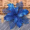 Flor artificial de 9 cm festival de Navidad polvo de cebolla con flor hueca adornos colgantes para corona de árbol de Navidad flor falsa