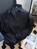 Camisa de Manga Comprida de Alta Qualidade para Primavera e Outono Masculina Estilo Coreano Solta Fashionável Caída Cor Sólida Gravata Camisa Versátil