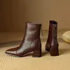 Botas de Mujer Europeas y Americanas para Otoño e Invierno con Patrón de Agarre Manual Moda Botas Nuevas Botas de Jinete 2024 Botas Botines Gruesos para Mujer