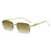 Gafas de Sol Decorativas de Guepardo, Gafas de Sol de Moda sin Marco, Protección Solar, Protección UV, Gafas de Sol Retro de Metal, Gafas de Marco Pequeño