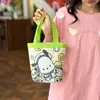 Cubeta Linda Ilustración Portátil Chica Estilo Han Corazón de Niña Bolsa de Almuerzo para Mamá Bolsa Pequeña para el Trabajo Diversión Infantil Graffiti Bolsa de Lona