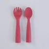Cuchara de Silicona de Grado Alimenticio para Suplementos Alimenticios de Bebé Mango Largo Cuchara Suave Anticaída Vajilla para Alimentación de Bebés Entrenamiento para Comer Suministros Maternos e Infantiles