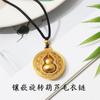 Loja de Ouro Mesmo Estilo Ouro Areia Incrustado Pingente de Cabraça Giratória Novo Chinês DIY Corda Trançada Pendente para Pendurar no Carro Colar Corrente para Suéter