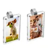 Porta-Retrato de Carro em Acrílico Suporte de Exibição Transparente Magnético Ornamento DIY Ímã Forte para Para-sol Vidro Foto Ímã de Geladeira