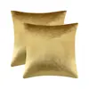 Almohada de Terciopelo Amazon Color Sólido Sala de Estar Lujo Ligero Cuadrada Funda de Almohada Cubierta de Cojín Mesita de Noche Bolsa Suave Almohada