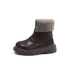 Botas de Algodón Gruesas, Elegantes y con Felpa para Niñas 2026 Otoño/Invierno Botas de Algodón Botas de Cuero para Niñas Botines de Suela Suave Niños Medianos y Grandes Botas Martin