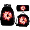 Mochila Escolar de Doble Capa Nueva Transfronteriza Bolsa de Almuerzo Estuche de Gran Capacidad Dibujos Animados Casual Simple Bolso de Hombro Grado 1-3 Sistema D