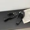 Sandalias de tacón alto de lunares para deslizar Verano sin cordones Casual Lazo francés Punta abierta Satén Zapatillas de tacón alto para mujer