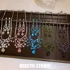 ¡Precioso y deslumbrante! Collar con colgante de flor de circón y gota de agua, cadena para la clavícula estilo corte vintage, joyería de lujo ligero y sensación de alta gama