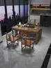 Nuevo juego de mesa de té y sillas de madera maciza estilo chino para balcón de apartamento pequeño, juego para sala de estar de té kung fu para el hogar, mesa de té integrada para preparar té