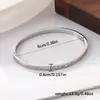 Pulsera de Acero Inoxidable Europea y Americana Moda Simple Doble Raya 7 Diamantes Clásico Lujo Ligero Colorido Resistente al Lavado Joyería de Acero de Titanio