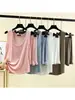 Traje Casual de Modal para Mujer, Estilo Delgado de Verano, Color Sólido, Corte Holgado, Adelgazante, Conjunto de Dos Piezas Casual Talla Grande