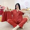 Conjunto de Pijama de Verano para Mujer de Tres Piezas, Pantalones Cortos de Nube de Manga Corta, Talla Grande Conjunto Casual Fino para Mujer para Estar en Casa