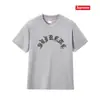 Camiseta de Algodón Pesado Moda Americana Transfronteriza Estampado de Letras Supreme Cuello Redondo Manga Corta Unisex Holgada Casual para Hombres y Mujeres