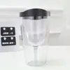 Copa de vino de plástico de 10 oz suministro directo de fábrica doble PS transparente vaso de cerveza acrílico para exteriores taza de café