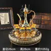 Set de vino de estilo europeo, de lujo ligero, con un diseño inspirado en palacios, perfecto como pieza decorativa para tu hogar o escritorio. Este exquisito juego incluye copas de vino de estilo vintage y una jarra de vino hecha de aleación de zinc.