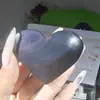 Piedra Bruta de Cristal Natural Forma de Corazón Juguete Pieza Portátil en Forma de Corazón Manualidad de Cristal Decoración del Hogar Adorno de Piedra