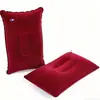 Almohada Inflable Portátil de PVC Flocado para Viaje, Almohada Inflable Rectangular, Almohada Inflable para Cuello, Almohada Inflable Portátil