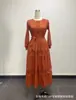 Miyake Miyake Moda Transfronteriza Europea y Americana Tallas Grandes para Mujer Otoño Nuevo Vestido Delgado con Aberturas de Encaje Africano