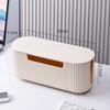 Caja de Almacenamiento de Plástico con Tapa Organizador de Escritorio para Cables de Datos de Carga Ocultos Teléfono Móvil Computadora Tableta Regleta