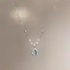 Collar Lágrimas de Sirena para Mujer, Estilo Ins, Lujo Ligero, Gama Alta, Cadena Versátil para Clavícula, Colgante de Regalo de Cumpleaños