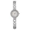 Pulseira Ajustável com Pedras de Diamante Estilo Luxo Leve Relógio de Quartzo Feminino. Fornecimento Direto da Fábrica, Disponível para Transmissão ao Vivo, Pode Ser Impresso com Logo