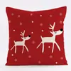 Funda de almohada roja de alce para Navidad, funda de cojín decorativa navideña para sofá, mesita de noche, impresa, sin relleno
