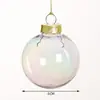Cubierta Dorada y Plateada Bola de Navidad Transparente Exportación Venta Caliente Artesanía de Soplado de Plástico Bola de Plástico Decoración Navideña Bola Colgante Suministro