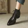 Botines Estilo Coreano Unmun, Suela Plana, Botines Cortos de Piel Suave para Mujer, Botines Amarillos de Piel Suave, Botas Martin con Cordones y Puntera Puntiaguda