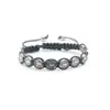 Pulsera trenzada con cuentas de aleación y cordón de algodón ajustable, estilo transfronterizo popular en Europa y América, joyería con cuentas redondas para hombres y mujeres