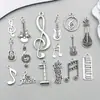 1 Nuevo Colgante de Nota Musical de Guitarra Pipa de Aleación de Plata Antigua Colgante DIY Pulsera Collar Accesorios de Joyería