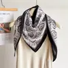 Pañuelo Triangular Retro Estilo Francés de Seda Artificial Estampada con Cinturón, Chal Protector Solar, Bufanda para el Cuello, Pañuelo de Seda para Mujer, Pañuelo de Cuello, Pañuelo para la Cabeza, Bufanda