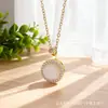Pendente Giratório de Design Criativo Flor Bauhinia Zircônia Rosa Cobre Colar Feminino Super Brilhante Estilo Palácio Francês Flor de Cinco Pétalas