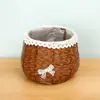 Cesta de Flores de Festival Mimbre Imitación Hierba Tejida Tejida Nuevo Estilo Cesta Tejida Pura de Mano Cesta para Flores Frescas Arreglo de Flores Secas Arte Floral Souvenir