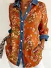 2026 Nova Camisa Patchwork Estilo Europeu e Americano com Estampa Floral 3D para Mulheres, Jaqueta Cardigã Versátil de Manga Longa Moda Primavera