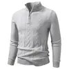Outono Inverno Novo Suéter Masculino de Meio Zíper Tricô Moda Jovem Jacquard Quente Casual Camisa Base