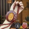 Sándalo Rojo Marca Buda Chen Xiang Buda Mágico Una Ronda Marca Colgante para Coche Pieza de Mano Placa Portátil Jugando Cabeza de Buda Descompresor para Hombre