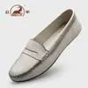 Zapatos de piel de vacuno de capa superior marca Ram originales para mujer, zapatos casuales cómodos de suela blanda, zapatos cómodos para mamá, mocasines