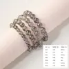 Pulsera de Cuenta Redonda de Cristal Super Siete Negro Natural Runya, Pulsera de Cristal Fresa Negro MICA para Hombres y Mujeres, Joyería DIY al por Mayor