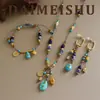 Cadena de Suéter con Borla Estilo Bohemio Exquisito Vintage Piedra Ojo de Tigre, Lujo Ligero, Moda de Gama Alta Versátil Collar Largo para Mujeres