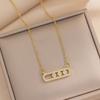 Collar geométrico de acero y titanio con circonitas simples y de moda para mujer, cadena de clavícula de lujo, estilo cibernético, joyería de alta calidad.