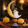 Producto Nuevo Creativo de Halloween Transfronterizo: Adorno de Figura de Resina de Bruja Mágica y Luna para Decoración del Hogar
