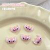 Nueva joyería luminosa para uñas con diseño de animales de ciudad, diseño de conejo tridimensional, ojos grandes, resina, accesorios para uñas DIY