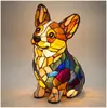 Adornos de resina de la nueva serie de perros transfronterizos, luz nocturna LED, arte, estatua de animal, decoración creativa para el hogar, escritorio