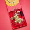 Acessórios de Chaveiro "Fique Rico Instantaneamente" em Ouro Puro 999, Série Ano Novo do Cavalo, Presentes Corporativos Populares Banhados a Ouro, Atacado