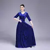 Vestido de coro 2019 nuevo disfraz de terciopelo para coro de adultos canción roja manga media música folclórica actuación de erhu disfraz femenino