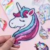 Nuevo Parche Bordado con Lentejuelas de Unicornio con Velcro Parche de Ropa de Pony de Dibujos Animados Parche Termoadhesivo Bordado por Computadora